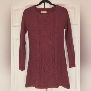 Burgundy Knit Sweater Mini Dress